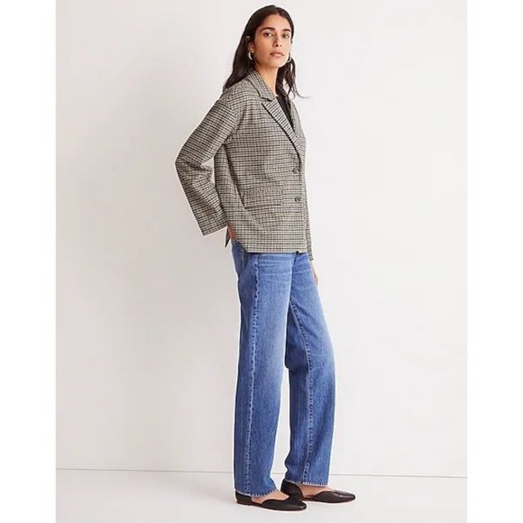 Madewell NWT Oversized Knit Blazer in Houndstooth True Black size Medium - Picture 9 of 10